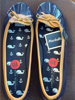 London Fog Navy Blue and Tan Shoes
